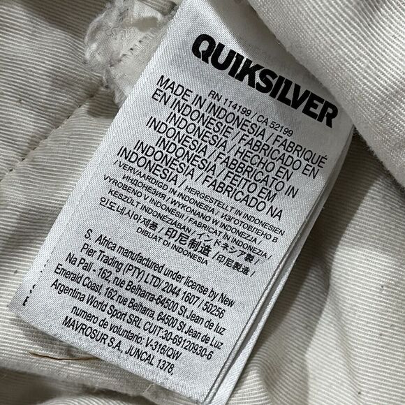 Quiksilver Chino Pants Mens 32x30 Straight Tapered Fit Flat Front Skateboard - Picture 4 of 11